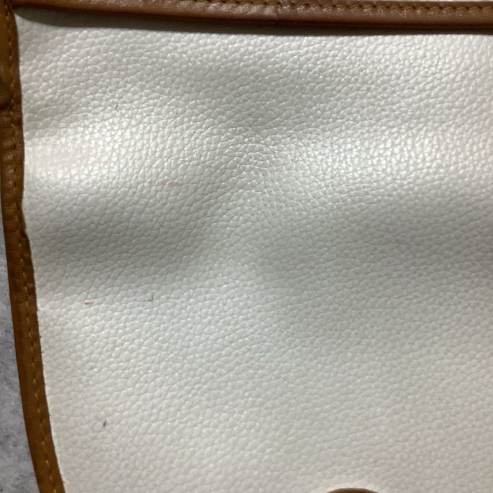 Vintage Pierre Balmain Purse White and Brown Leather Crossbody Bag - Picture 10 of 11